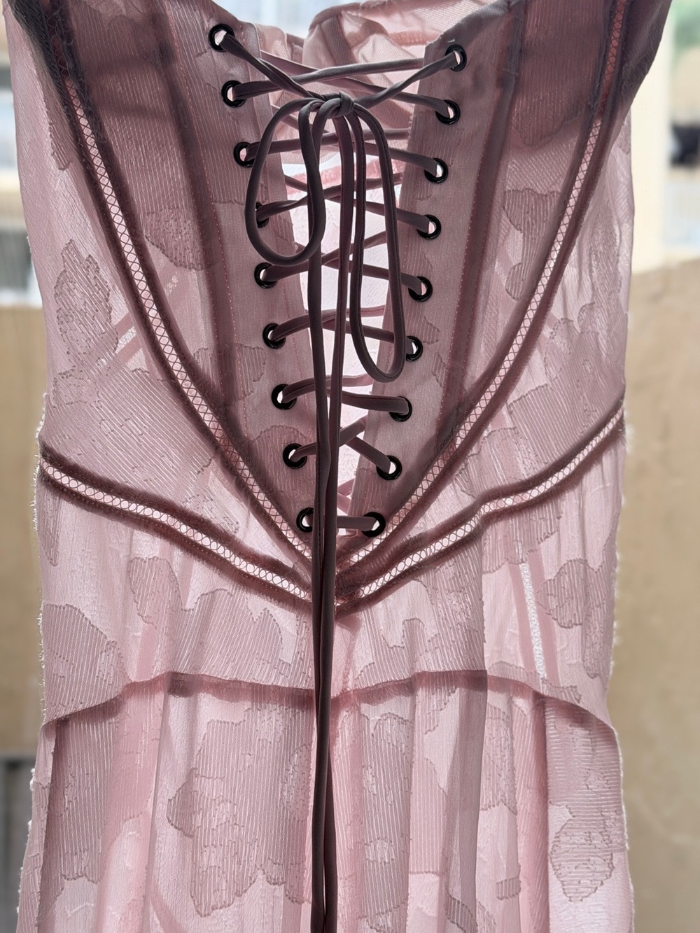 House of CB Blush Floral Lace Slip Gown - Picture 14 of 14